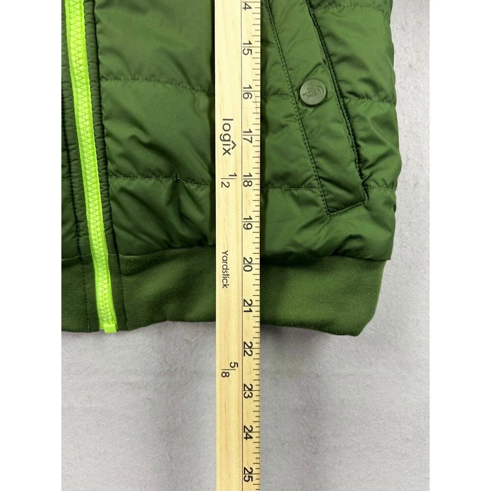Boys The North Face Reversible Quilted Surgent Hooded Jacket Green